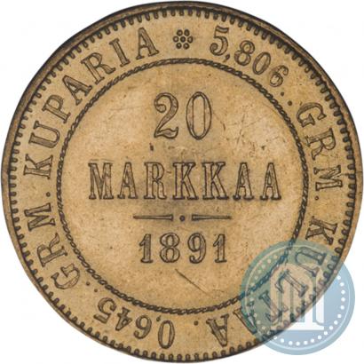 Picture 20 markkaa 1891 year L 