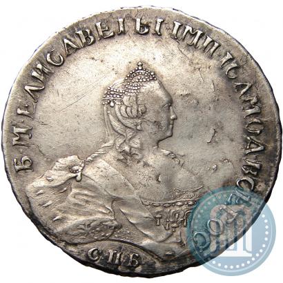 Picture 1 rouble 1757 year СПБ-ЯI "Portrait by B. Scott"