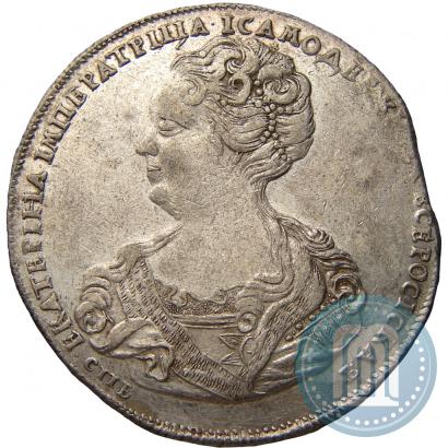 Фото 1 рубль 1725 года СПБ "Петербургский тип, портрет влево"