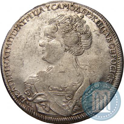 Фото 1 рубль 1726 года СПБ "Петербургский тип, портрет влево"