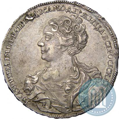 Фото 1 рубль 1726 года  "Московский тип, портрет влево"