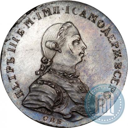 Picture 1 rouble 1762 year СПБ "Monogram on the reverse. Pattern"