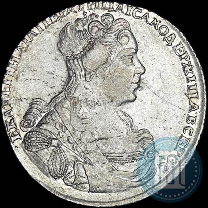 Фото 1 рубль 1727 года СПБ "Петербургский тип, портрет вправо"