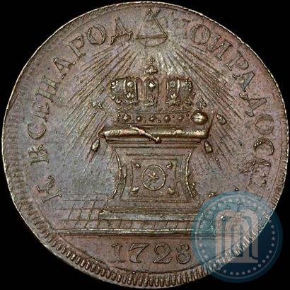 Picture Token Coin 1728 year  "Coronation of the Emperor Peter II"