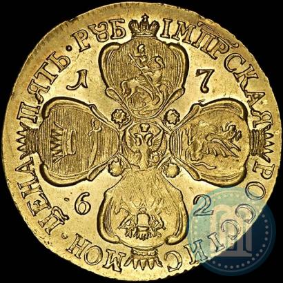 Фото 5 рублей 1762 года СПБ 