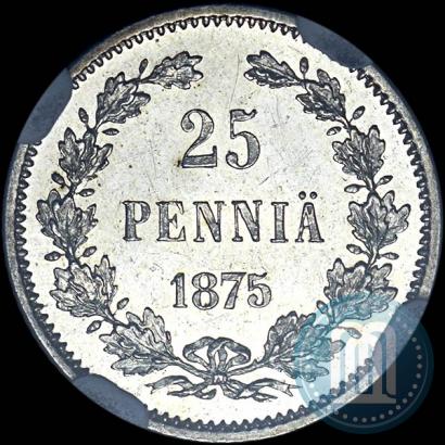 Фото 25 пенни 1875 года S 
