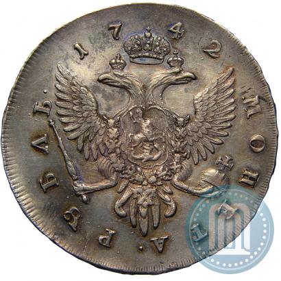 Фото 1 рубль 1742 года СПБ 