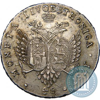 Picture 48 kopecks 1757 year  "For Livonia"