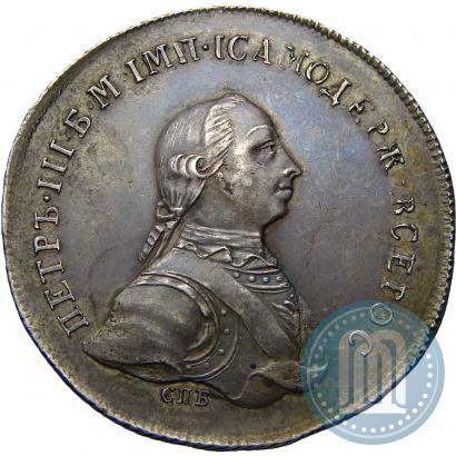Picture 1 rouble 1762 year СПБ "Monogram on the reverse. Pattern"