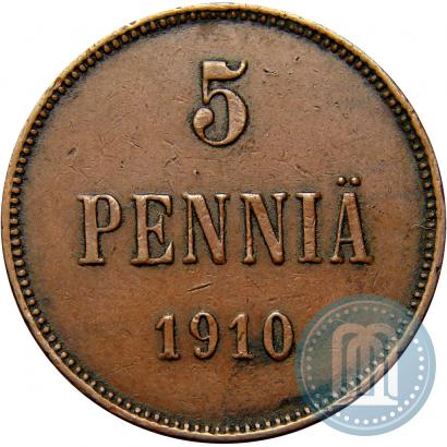 Picture 5 pennia 1910 year  
