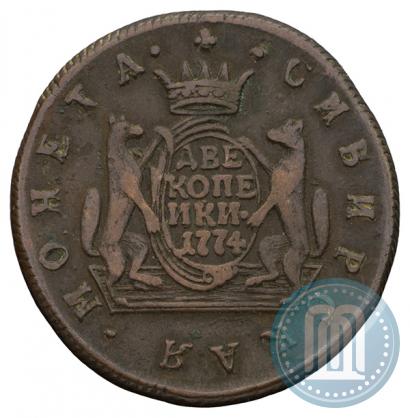 Picture 2 kopecks 1774 year КМ 