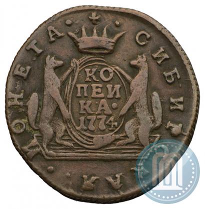 Фото 1 копейка 1774 года КМ 