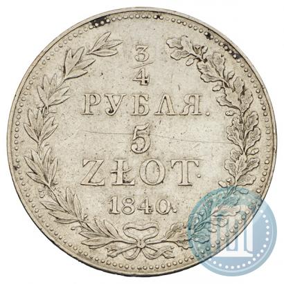 Picture 3/4 roubles - 5 złotych 1840 year MW 
