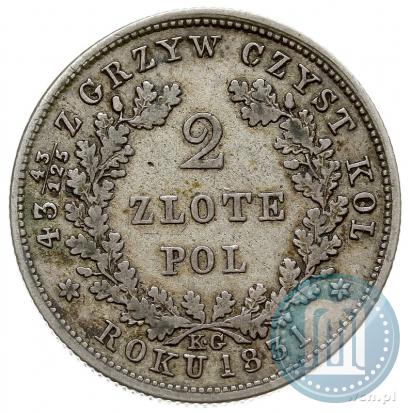 Picture 2 złote 1831 year KG "Polish uprising"