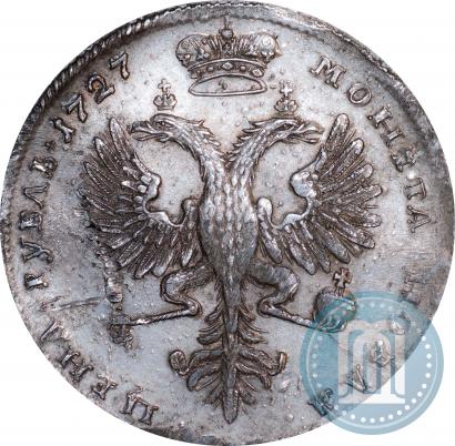 Фото 1 рубль 1727 года  "Московский тип, портрет вправо"