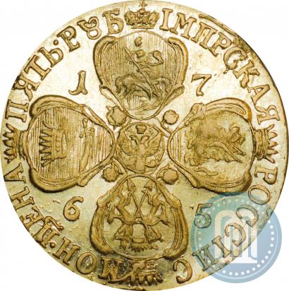 Picture 5 roubles 1765 year СПБ-Т.I. 