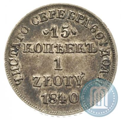 Picture 15 kopecks - 1 złoty 1840 year НГ 