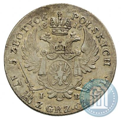 Picture 5 złotych 1816 year IB 