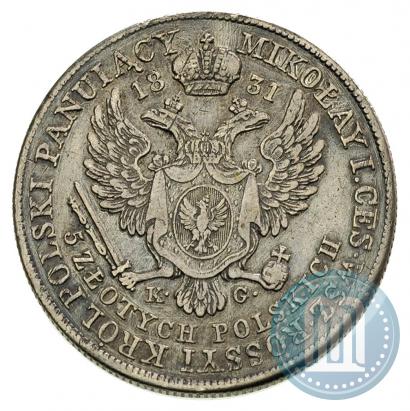 Picture 5 złotych 1831 year KG 