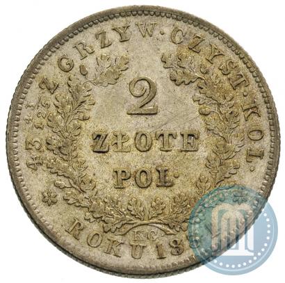Picture 2 złote 1831 year KG "Polish uprising"