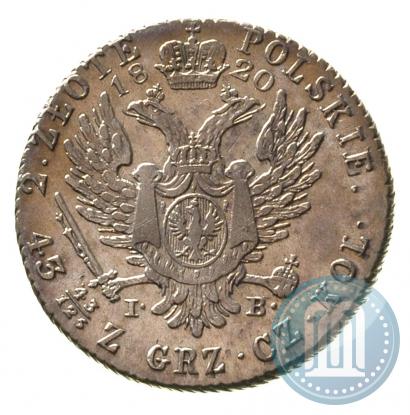 Фото 2 злотых 1820 года IB 