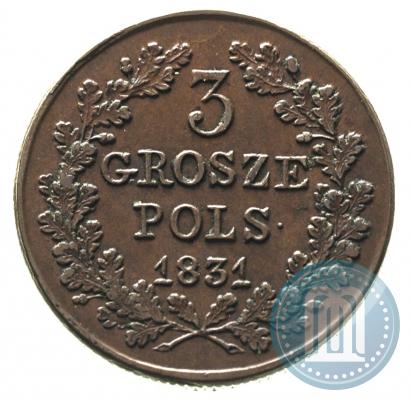 Фото 3 гроша 1831 года KG "Польское восстание"