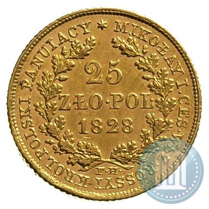 Фото 25 злотых 1828 года FH 