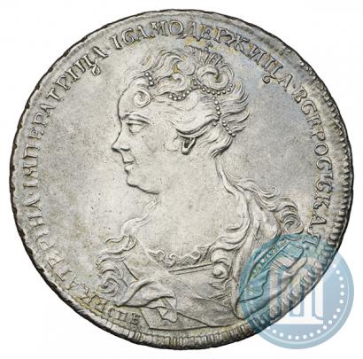 Фото 1 рубль 1725 года СПБ "Петербургский тип, портрет влево"