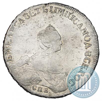 Фото 1 рубль 1757 года СПБ-ЯI "Портрет работы Б. Скотта"