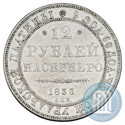 Фото 12 рублей 1833 года СПБ 