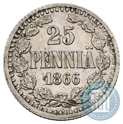 Фото 25 пенни 1866 года S 