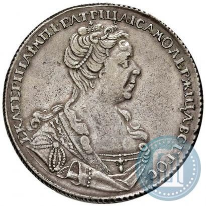 Фото 1 рубль 1727 года СПБ "Малая голова"
