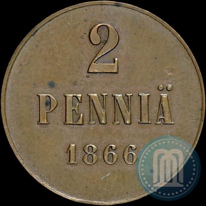 Picture 2 pennia 1866 year  "Pattern"