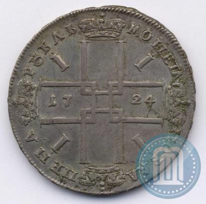 Фото 1 рубль 1724 года  "Портрет в античных доспехах"