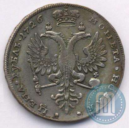 Фото 1 рубль 1726 года  "Московский тип, портрет вправо"