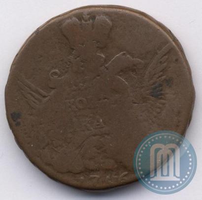 Picture 1 kopeck 1756 year  