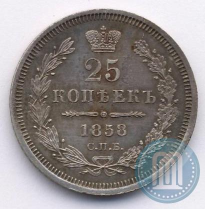 Picture 25 kopecks 1858 year СПБ-ФБ 