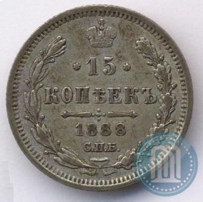 Фото 15 копеек 1888 года СПБ-АГ 