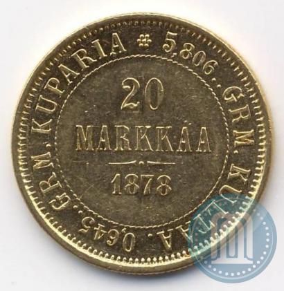 Picture 20 markkaa 1878 year S 