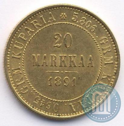 Picture 20 markkaa 1891 year L 