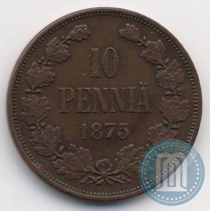Фото 10 пенни 1875 года  