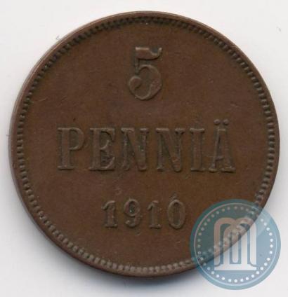 Picture 5 pennia 1910 year  
