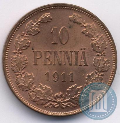 Picture 10 pennia 1911 year  