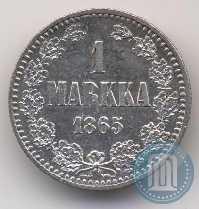 Picture 1 markka 1865 year S 