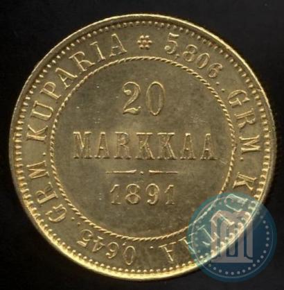 Picture 20 markkaa 1891 year L 