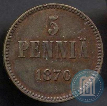 Фото 5 пенни 1870 года  