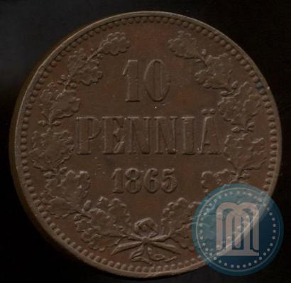 Picture 10 pennia 1865 year  