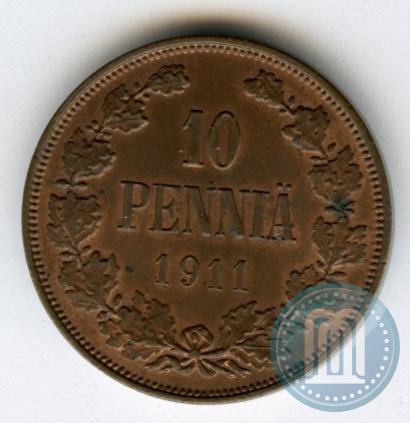 Picture 10 pennia 1911 year  