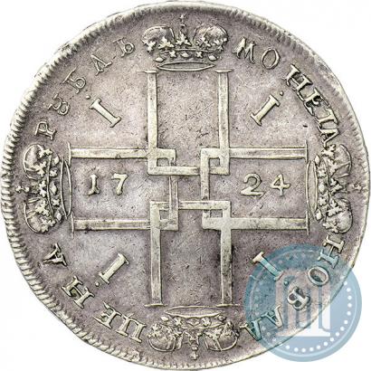 Фото 1 рубль 1724 года  "Портрет в античных доспехах"
