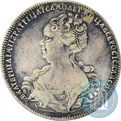 Фото 1 рубль 1725 года СПБ "Петербургский тип, портрет влево"